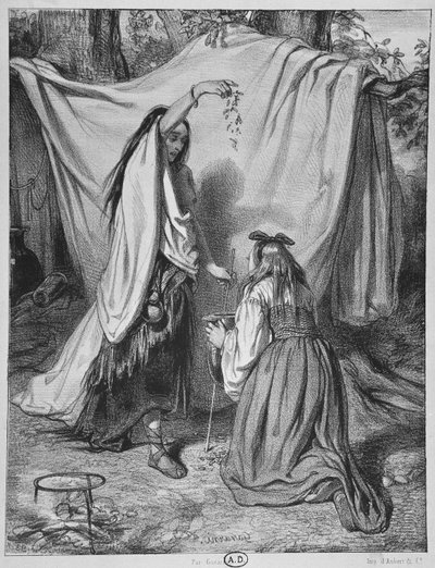 Witch Preparing a Love Philtre by Paul Gavarni
